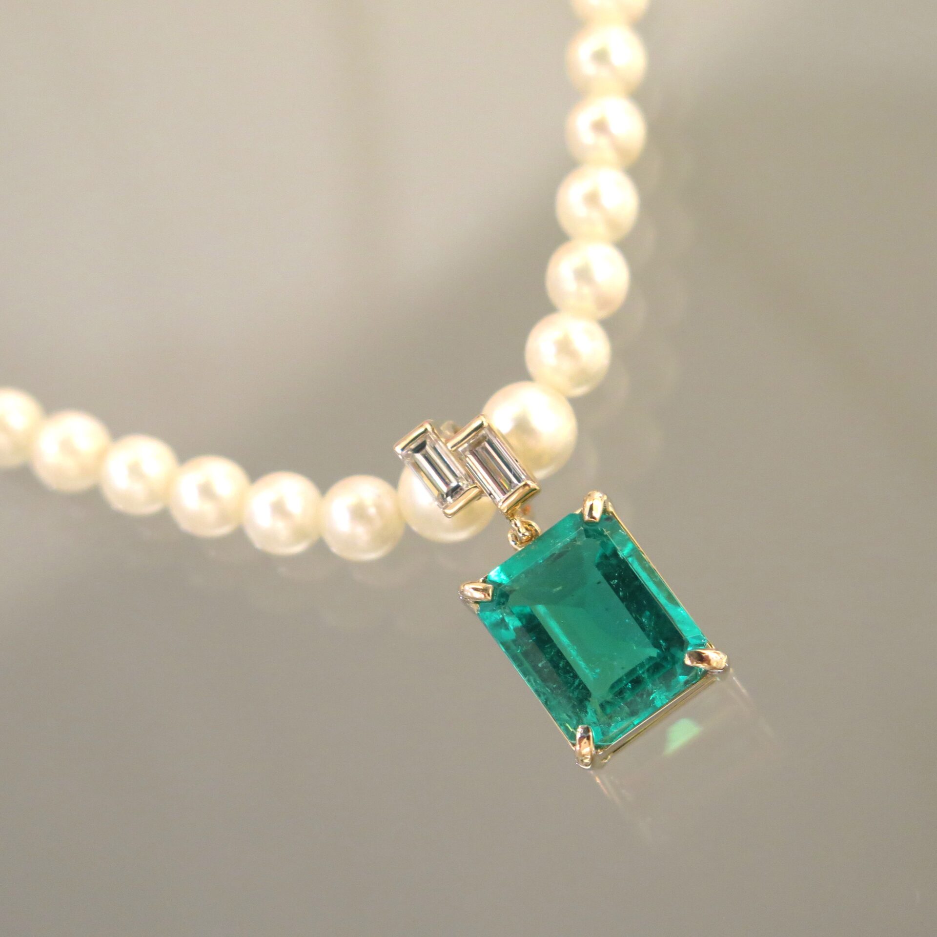 After エメラルド・ダイヤリングをペンダントトップへ